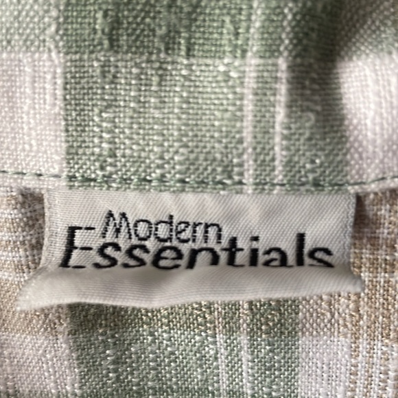 Vintage Modern Essentials green plaid button lightweight blazer - Picture 2 of 7